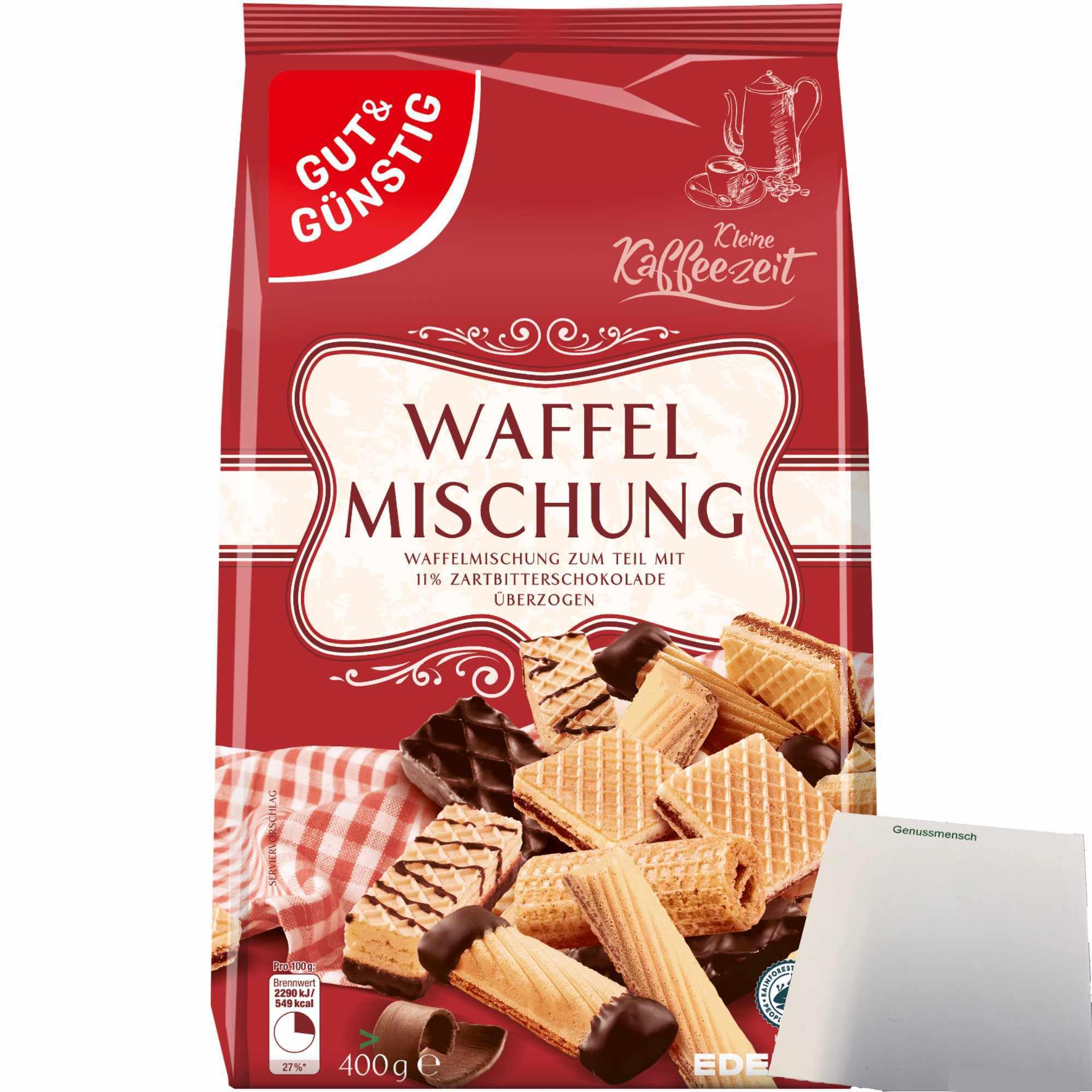 Gut&Günstig Waffelmischung Gebäck (400g Packung) + usy Block