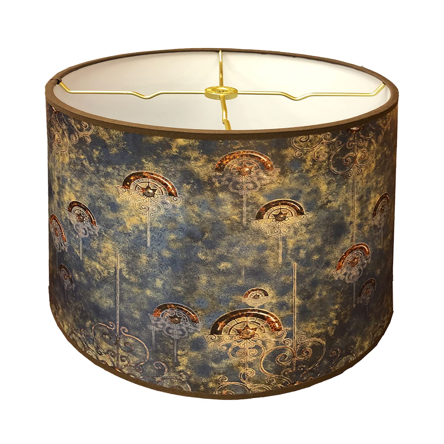 Royal Designs, Inc. Trendy Decorative Handmade Drum Shade, Made in USA, 14in, HBC-8063-14, Dreamscape Voyage