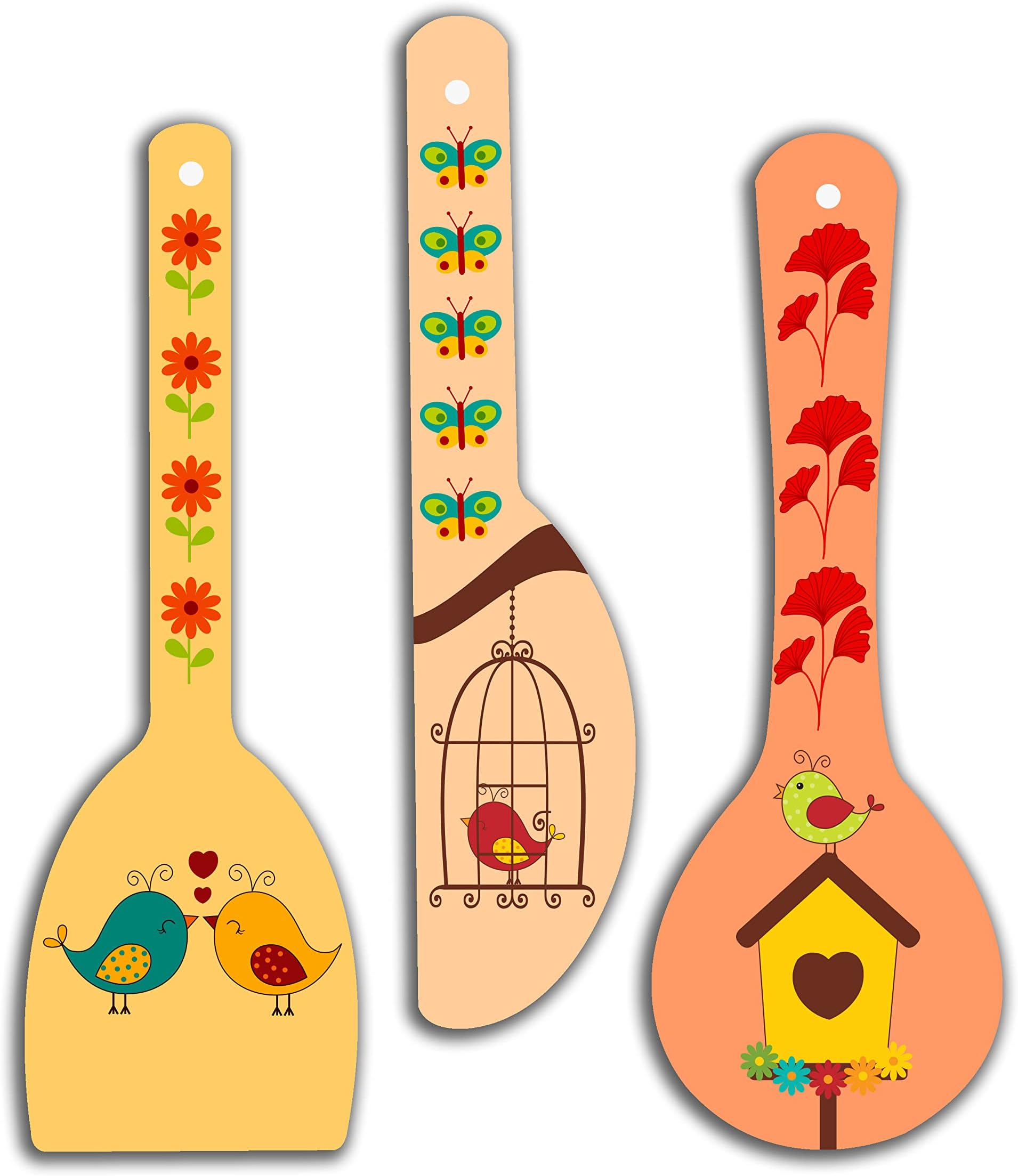 SAF paintings Love bird modern art Wooden Wall Hanger Spoons for Home | Office | Living Room | Gift | Modern Decoration Items | Kitchen Wall Decor | Home Decor Hanging Items WHC-S06