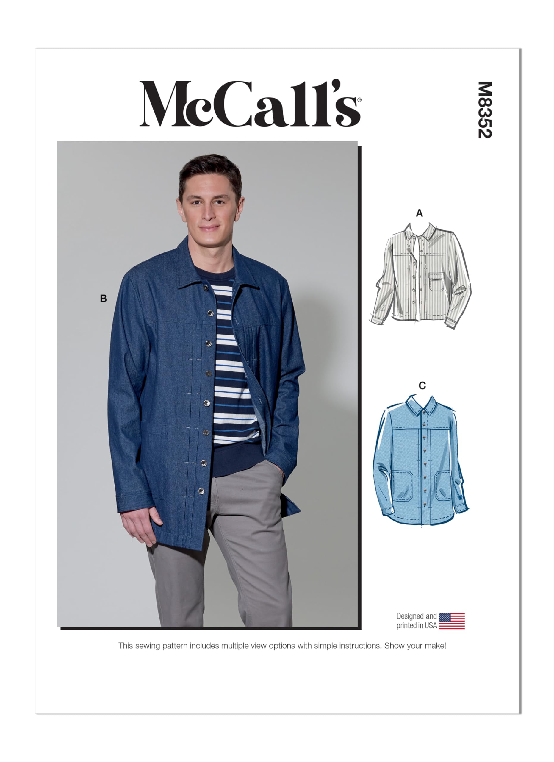 Amazon.com: McCall's Men's Jacket Sewing Pattern Kit, Design Code