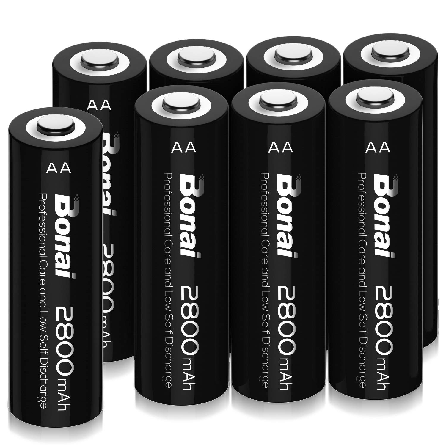 Amazon Com Bonai Aa Rechargeable Batteries 2800mah 1 2v Ni Mh Low Self Discharge Pack Of 8 Health Household