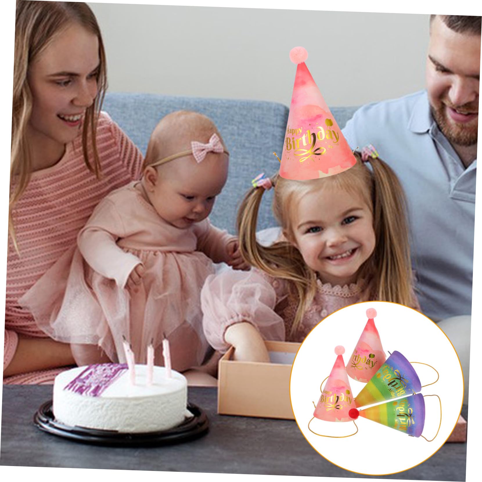 Alipis 16 Stück Regenbogen Papierhut Partyhut Requisite Geburtstagsparty Kegelhüte Partyhüte Kleine Geburtstagshüte Partygeschenke Geburtstagskopfbedeckung Für Party
