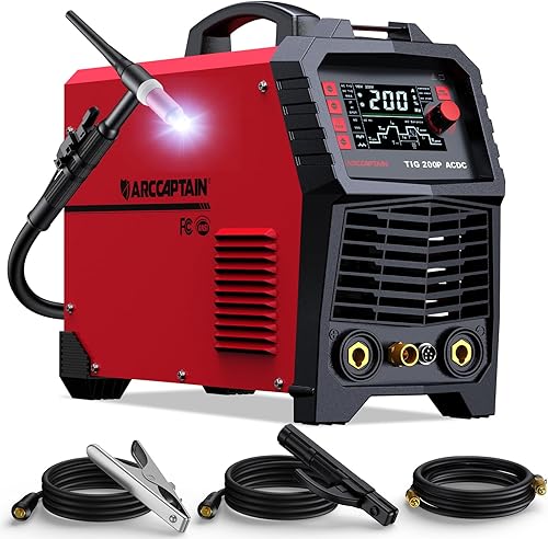 Miniatura 8 de ARCCAPTAIN DC 5 en 1 soldador TIG con pulso, soldador multiproceso de 200Amp con HF TIG/elevación TIG/pulso TIG/punto TIG y palo, máquina