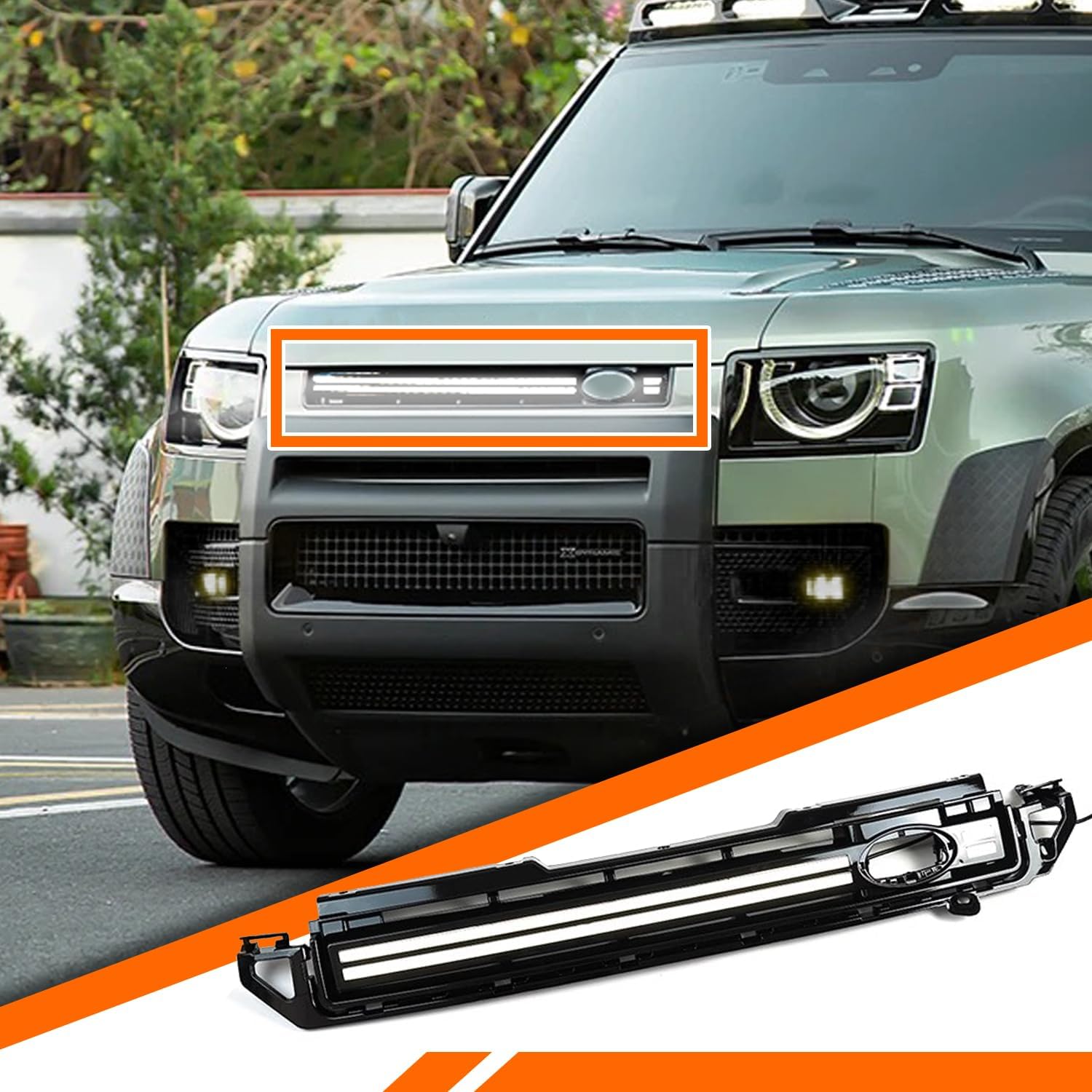 LED Grille Light for Land Rover Defender 90 110 130 2020-2023 Accessories/Front Grille Trim Strips