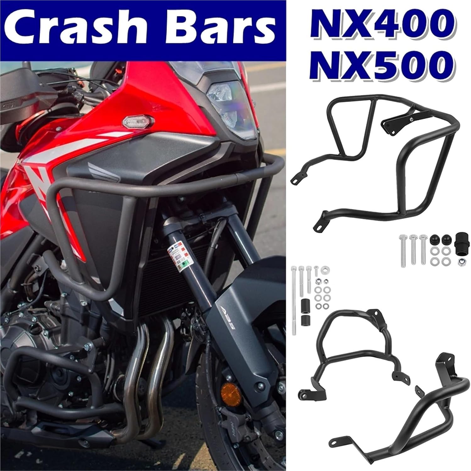 Engine Guard Highway Crash Bar for Honda NX400 NX500 NX 500 2024 2025 Motorcycle Frame Bumper Fairing Protector(Upper)