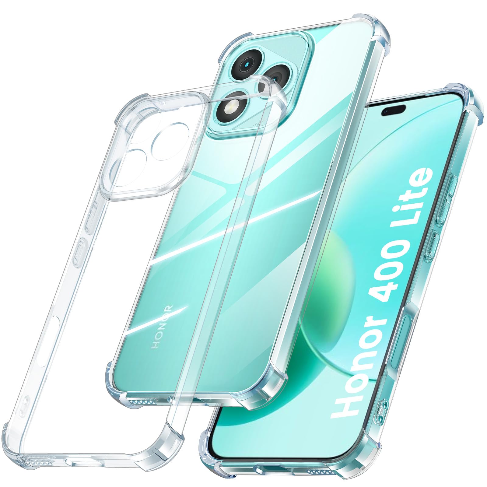 Coque Honor 400 5G Transparente Avec 2 Protections Écran - Protection Militaire Anti-Choc - Caméra Protégée