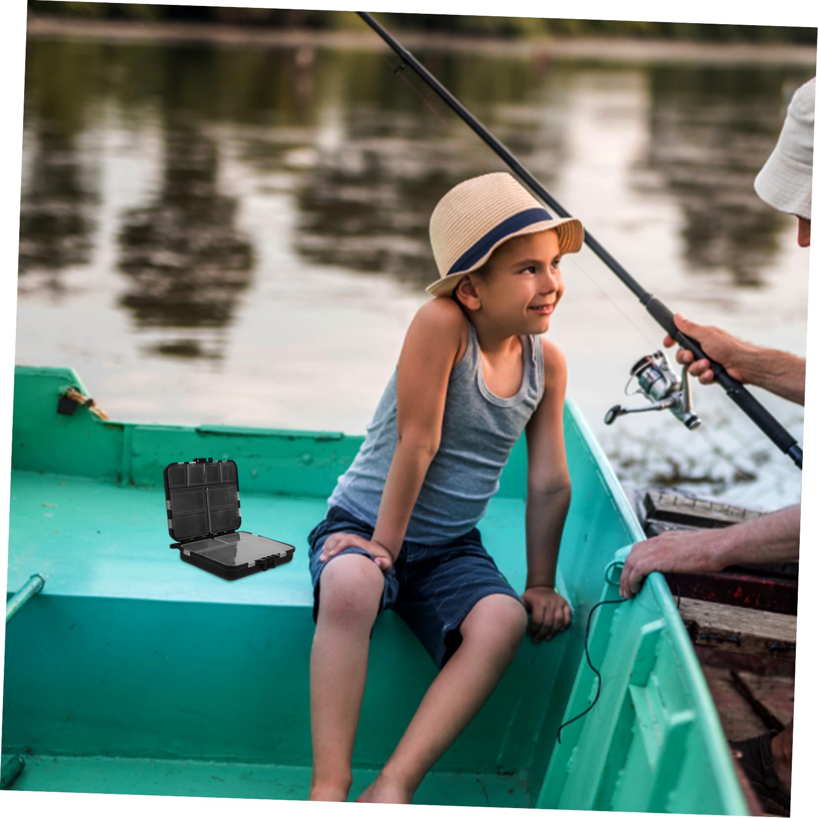 SOIMISS Boîte à Accessoires de Pêche en Plastique Multifonctionnelle Noire