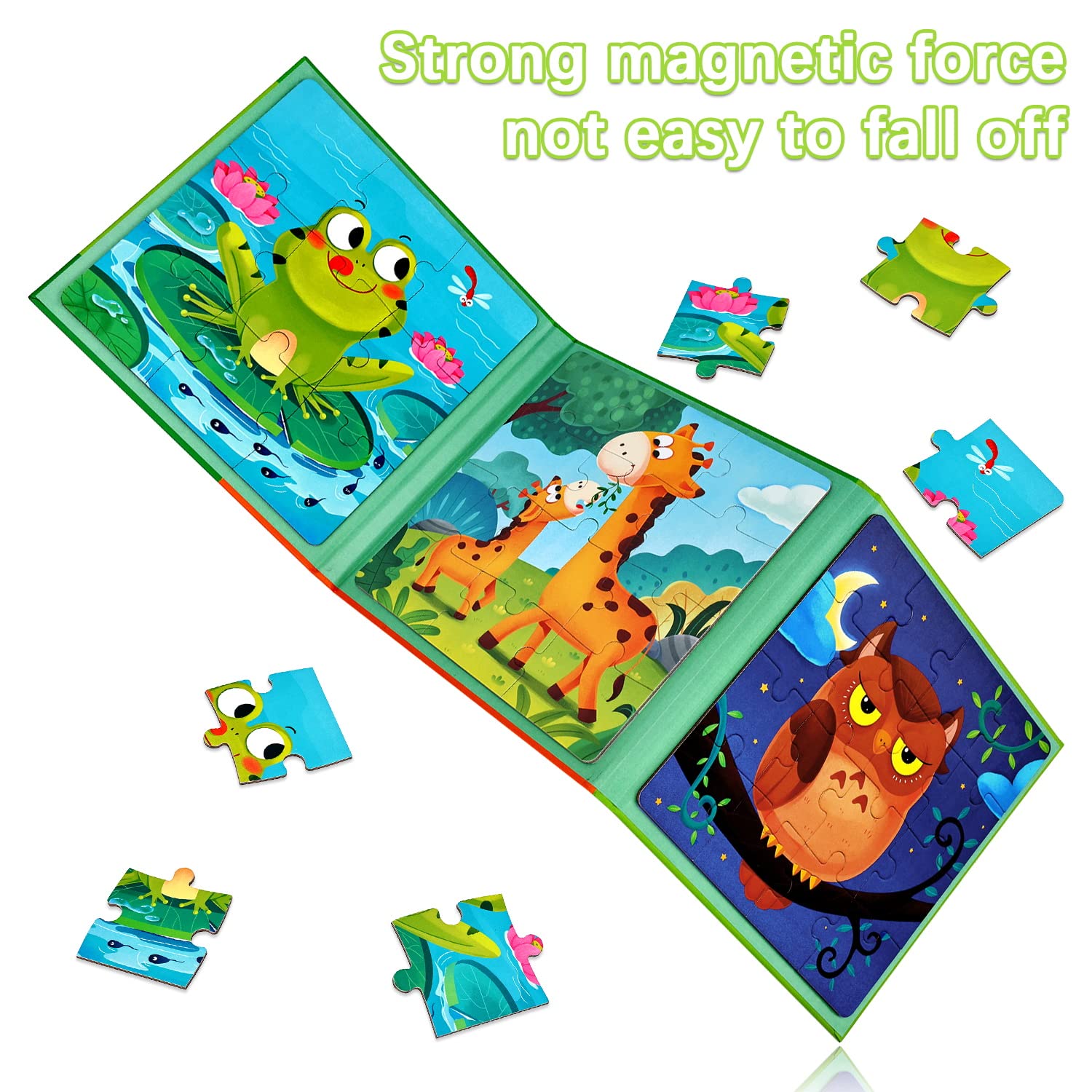 BBLIKE Puzzle Magnetici Bambini 2-5 Anni - Giochi Educativi Montessori per Bambini di 3 4 Anni, Giocattoli da Viaggio per Attività in Aereo e Auto, Regali Compleanno per Bambine (Animale）