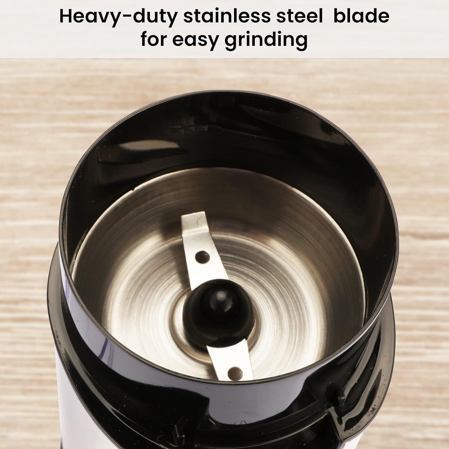 Grand Electric Coffee Grinder, Stainless Steel Blades, Grinds up to 60 Grams Dry Coffee Beans, Portable, Silver