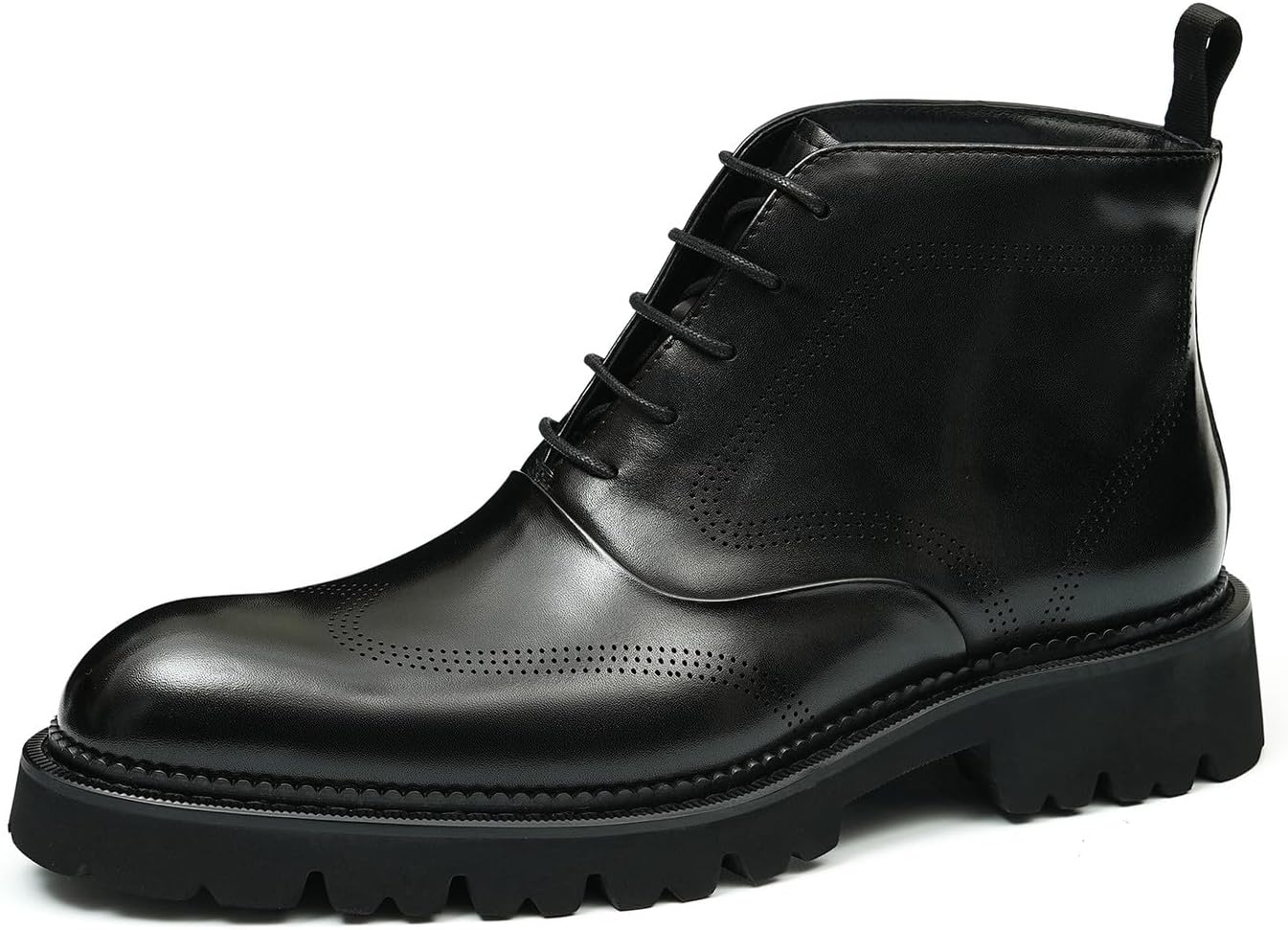 Santimon Men's Dress Casual Oxford Boots - Genuine Leather