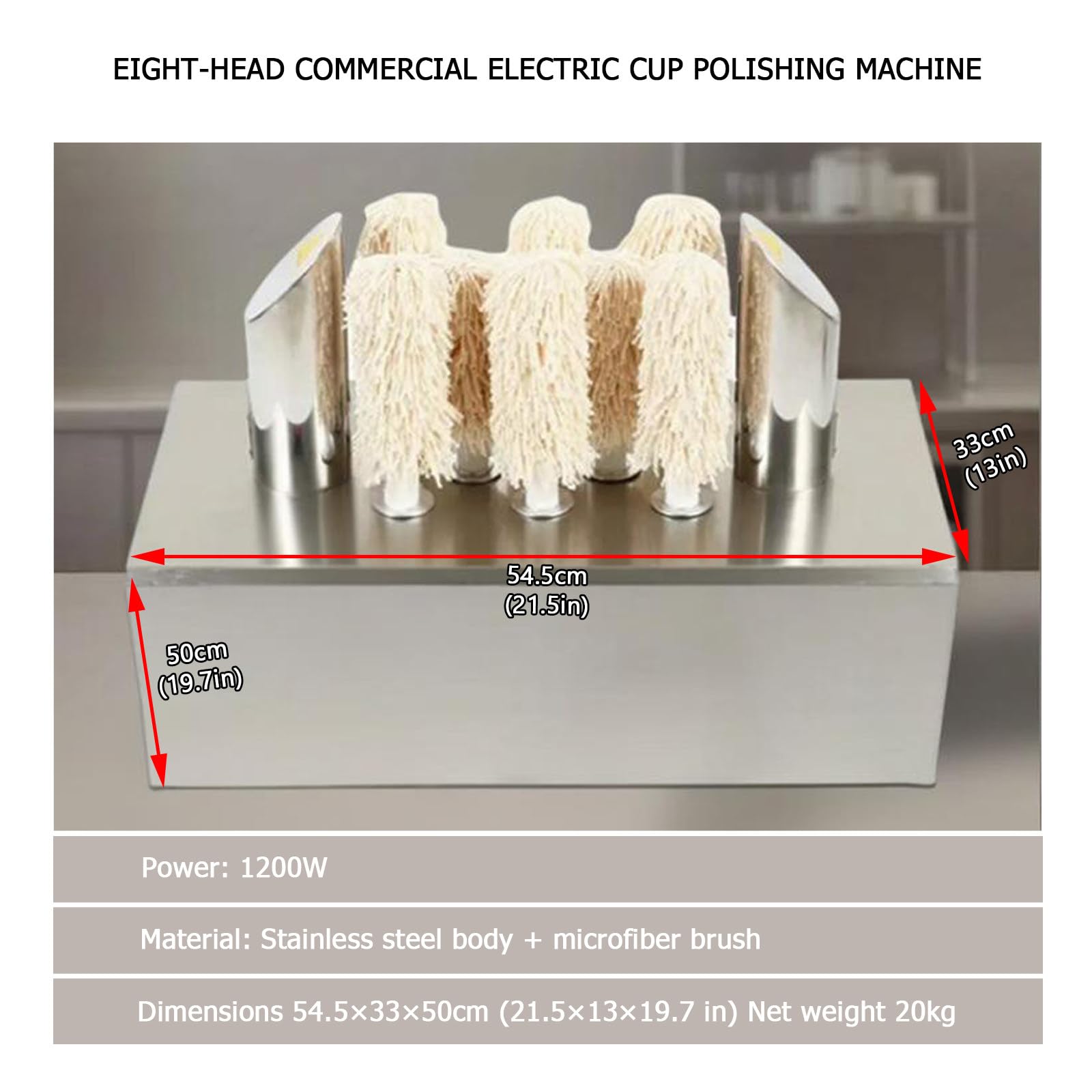 Pulidor automático de copas de vino, máquina pulidora eléctrica para vestíbulo, salón, bares, cocina, restaurantes, hoteles, 3 cabezales