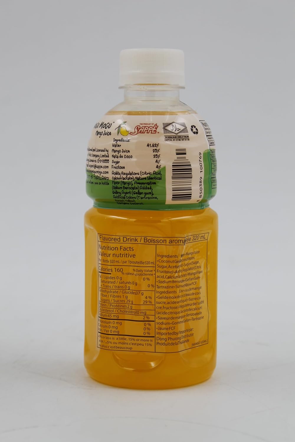 Mogu Mogu Mango Nata De Coco Juice, 10.82 Fl Oz (6 Bottles)