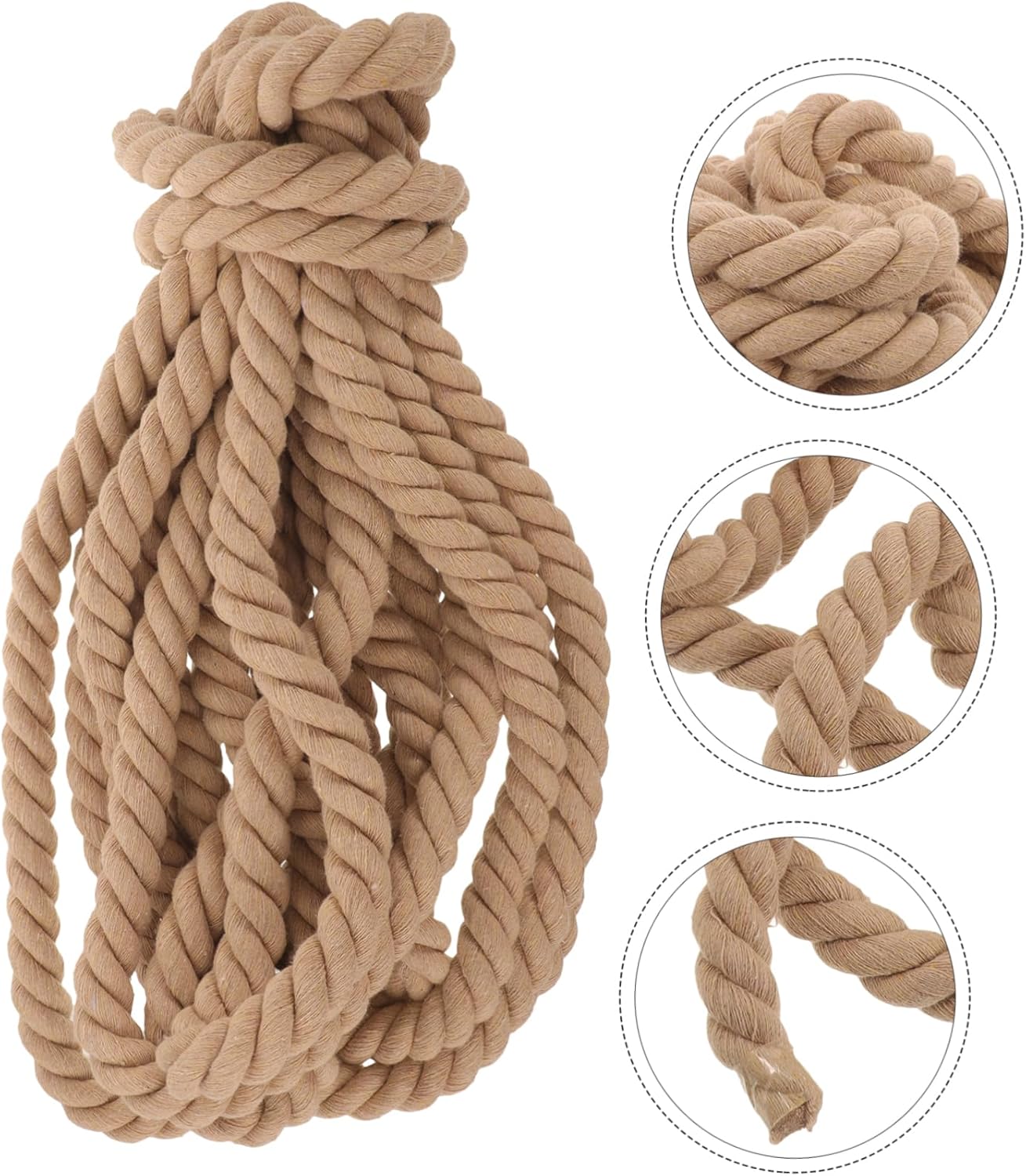 Nautical Rope for Deck Fencing and Garden Railings and Versatile Crafting Rope for Outdoor Spaces Easy Installation Khaki