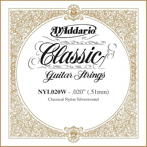 D'Addario NYL020W Silver-plated Copper Classical Single String, .020
