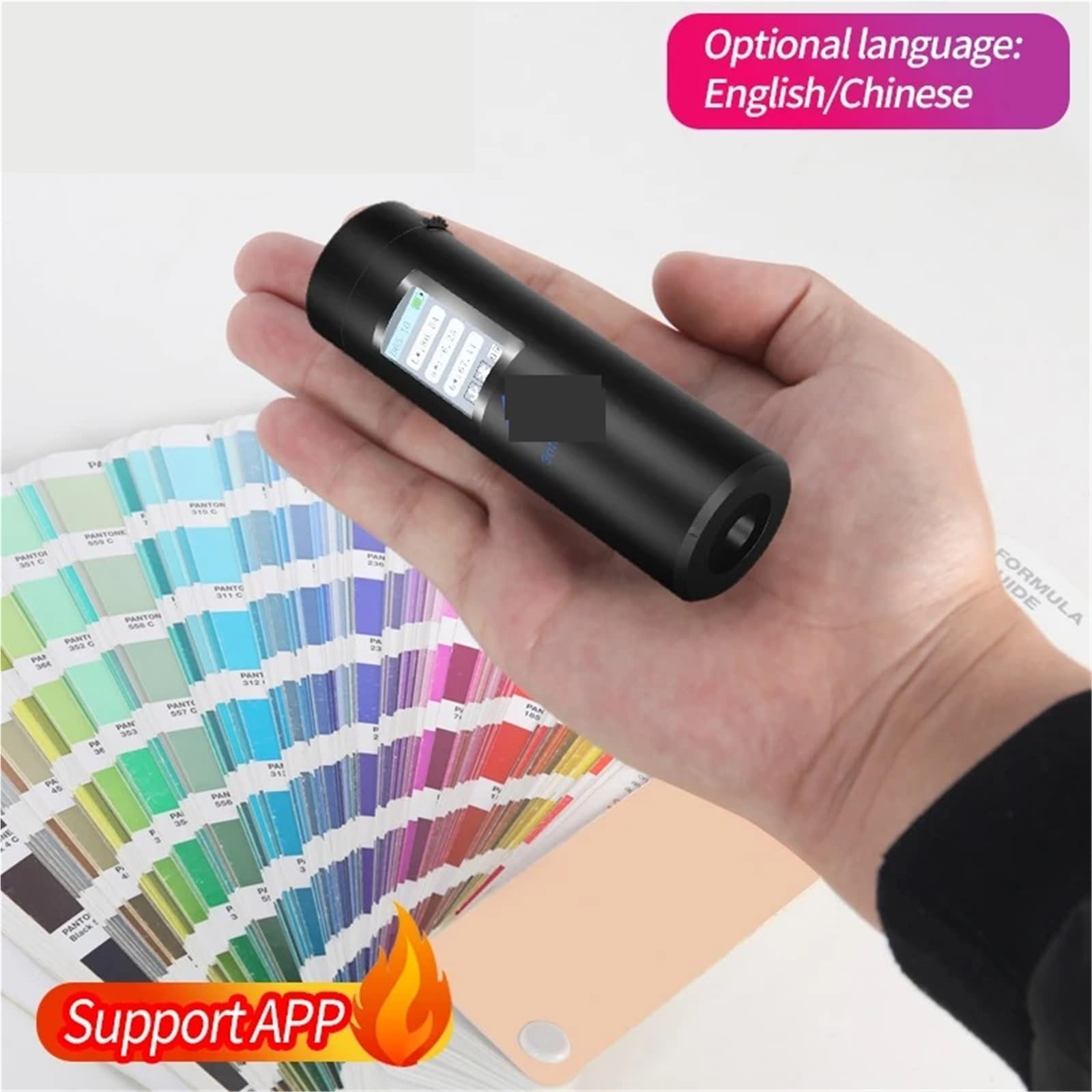 Colorímetro Portátil, Espectrómetro Digital con Apertura de 8mm | Diferencia de Color Eab, LED de Espectro Completo, Rango 400–700nm, Análisis CIE LAB y AE para Control del Color