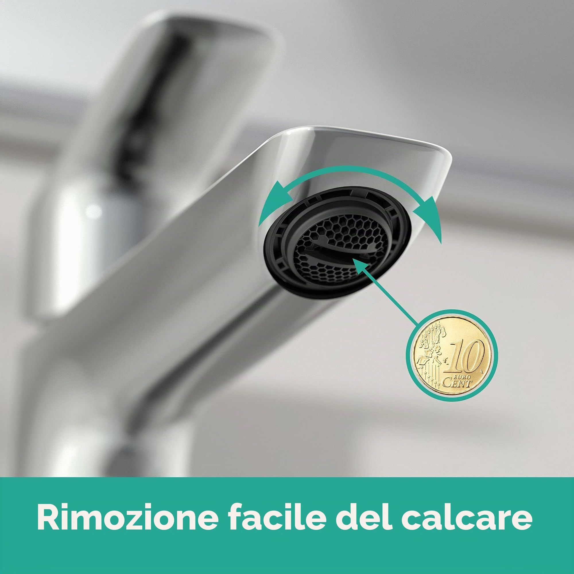 hansgrohe Logis - Rubinetto per lavabo senza scarico, Miscelatore lavabo risparmio idrico (EcoSmart) con altezza bocca 232 mm, cromo, 71258000