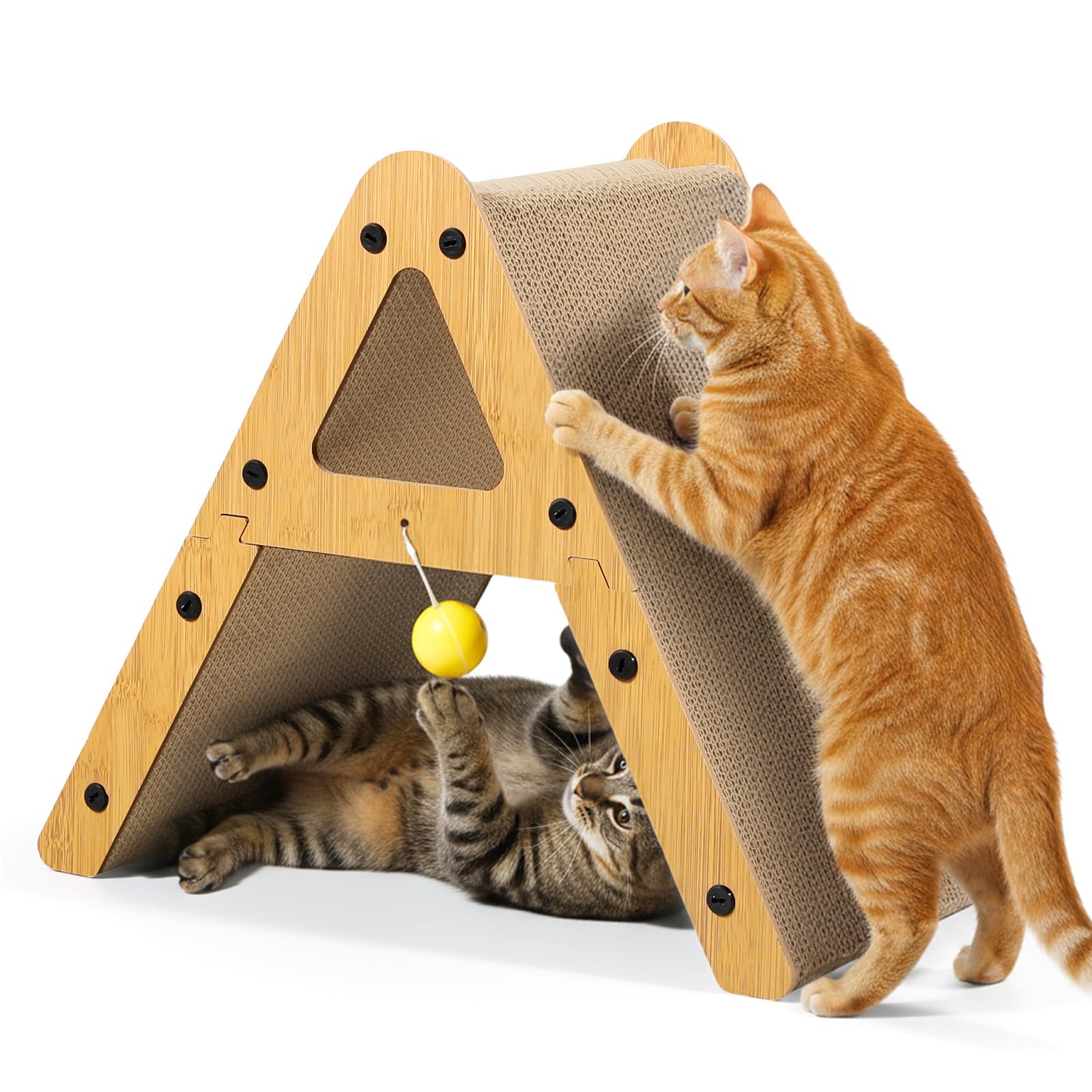 Gimars 44cm Cat Scratcher, A-Frame Cat Scratching Board Cardboard Cat Scratcher for Indoor Cats, Vertical & Horizontal Scratch Pad, Thickened 4cm Large Cat Scratcher Bed, 10kg Load Bearing