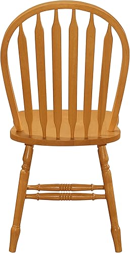 Miniatura 4 de Sunset Trading Oak Selections Silla de comedor, acabado claro, 19.5 pulgadas de profundidad x 20 pulgadas de ancho x 38 pulgadas de alto