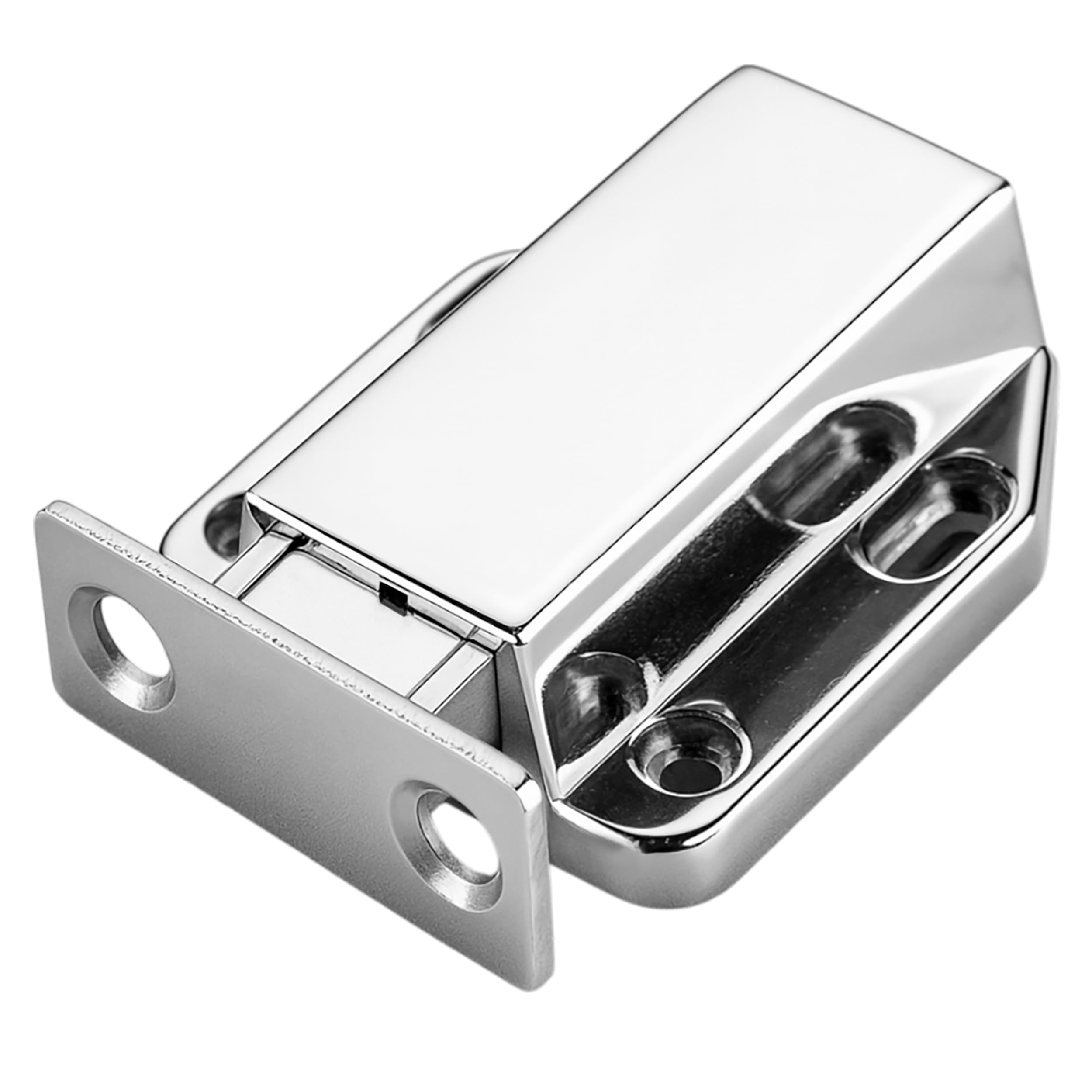 Touch Latch Magnetic Push to Open Heavy Duty Closure Latches Metal Alloy Push Release Hardware Pack for Large Doors Kitchen Wardrobes Closets Drawers Cabinets 1.9 x 1.6 inch