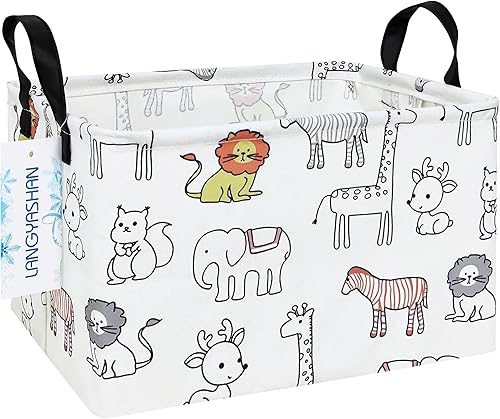 Miniatura 31 de Langyashan - Cesta de tela rectangular con asas para almacenamiento y organización del hogar, la cocina, juguetes de los niños, la oficina, el