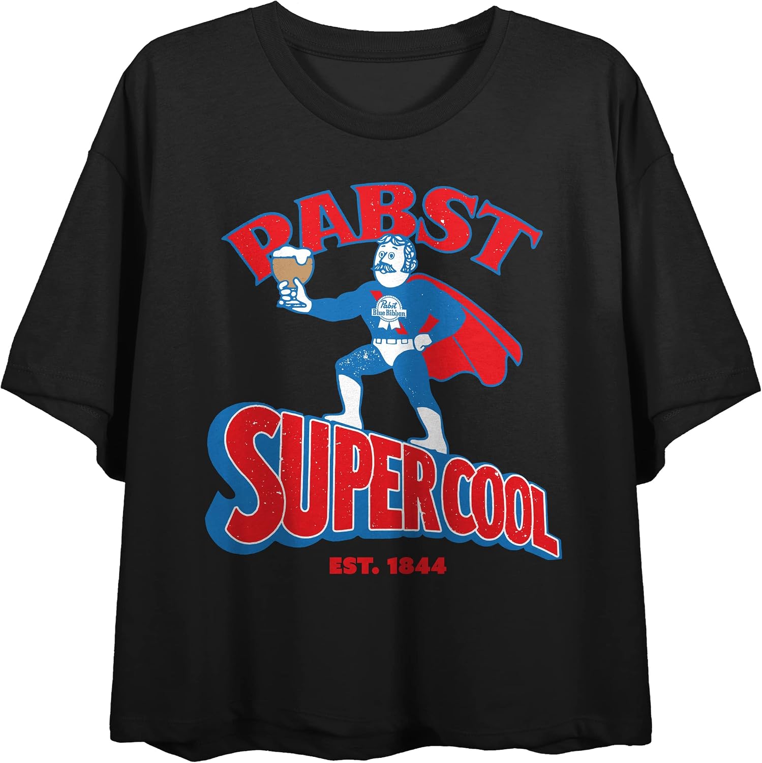 Super Bartender Supercool Est 1844 PBR Women's Black Crop Top