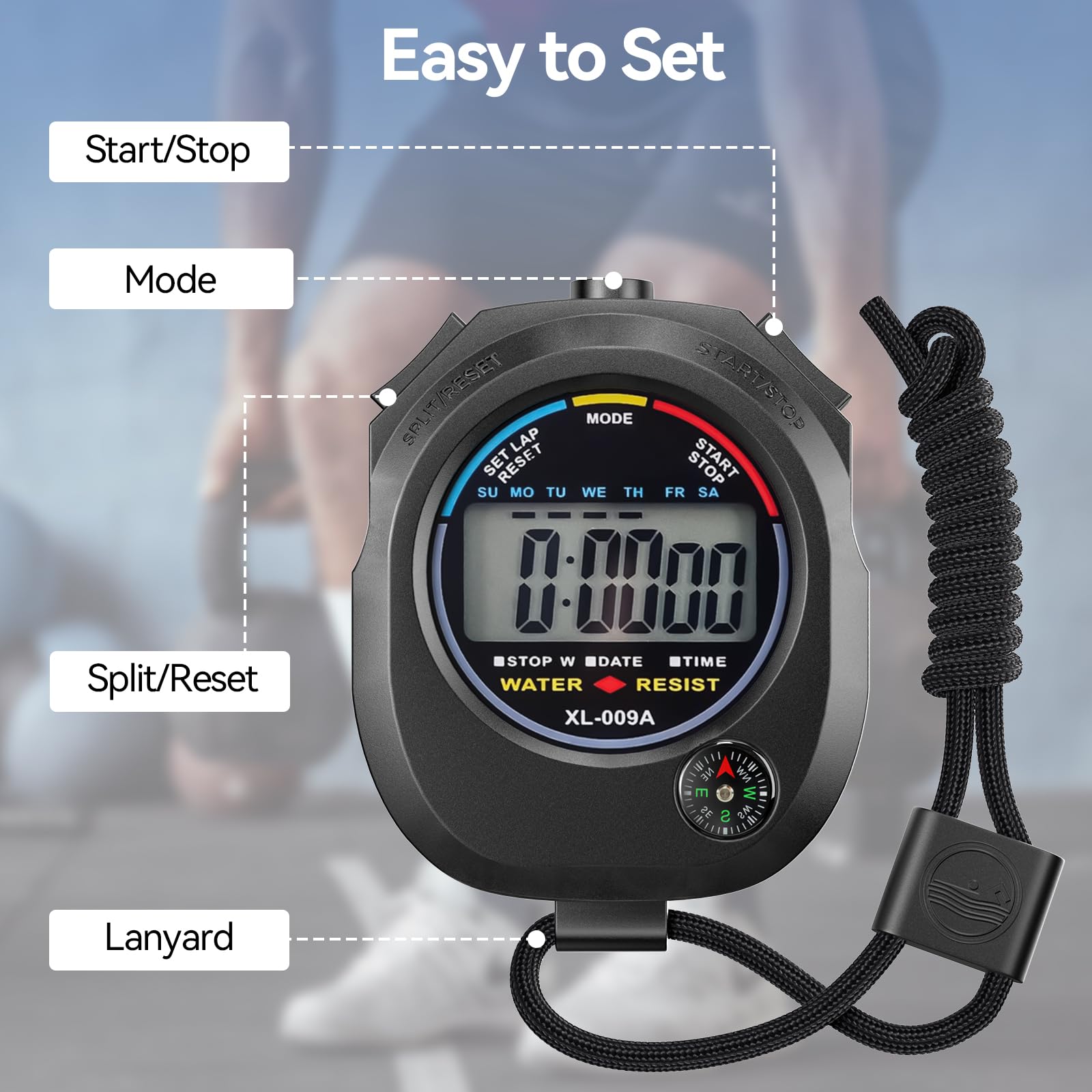 KingL - Timer digitale cronometro con ampio display (cronometro10)