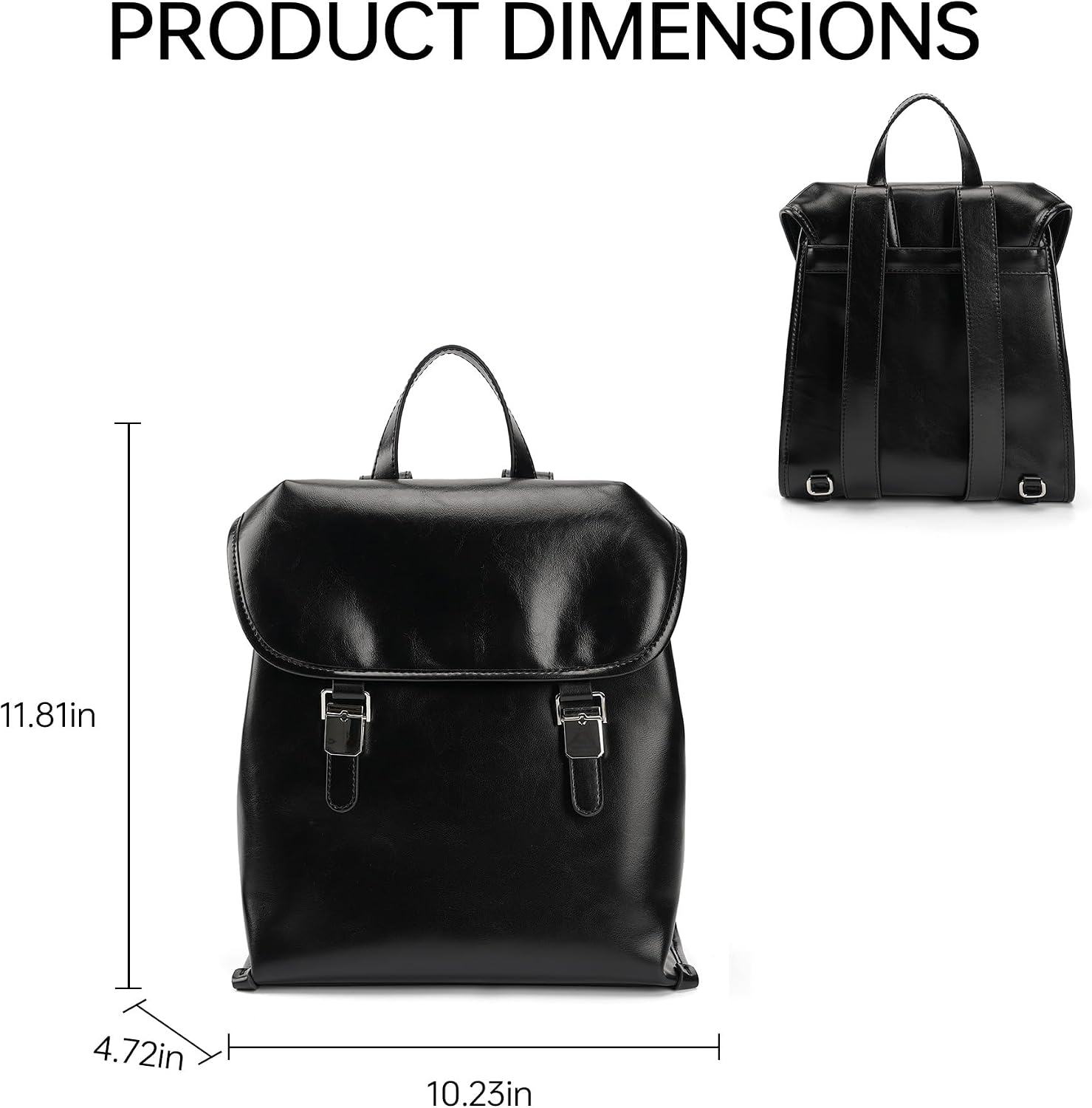 Flap Backpack for Women, Vegan Leather Convertible Backpack Purse with Magnetic Closure, Casual Daypack