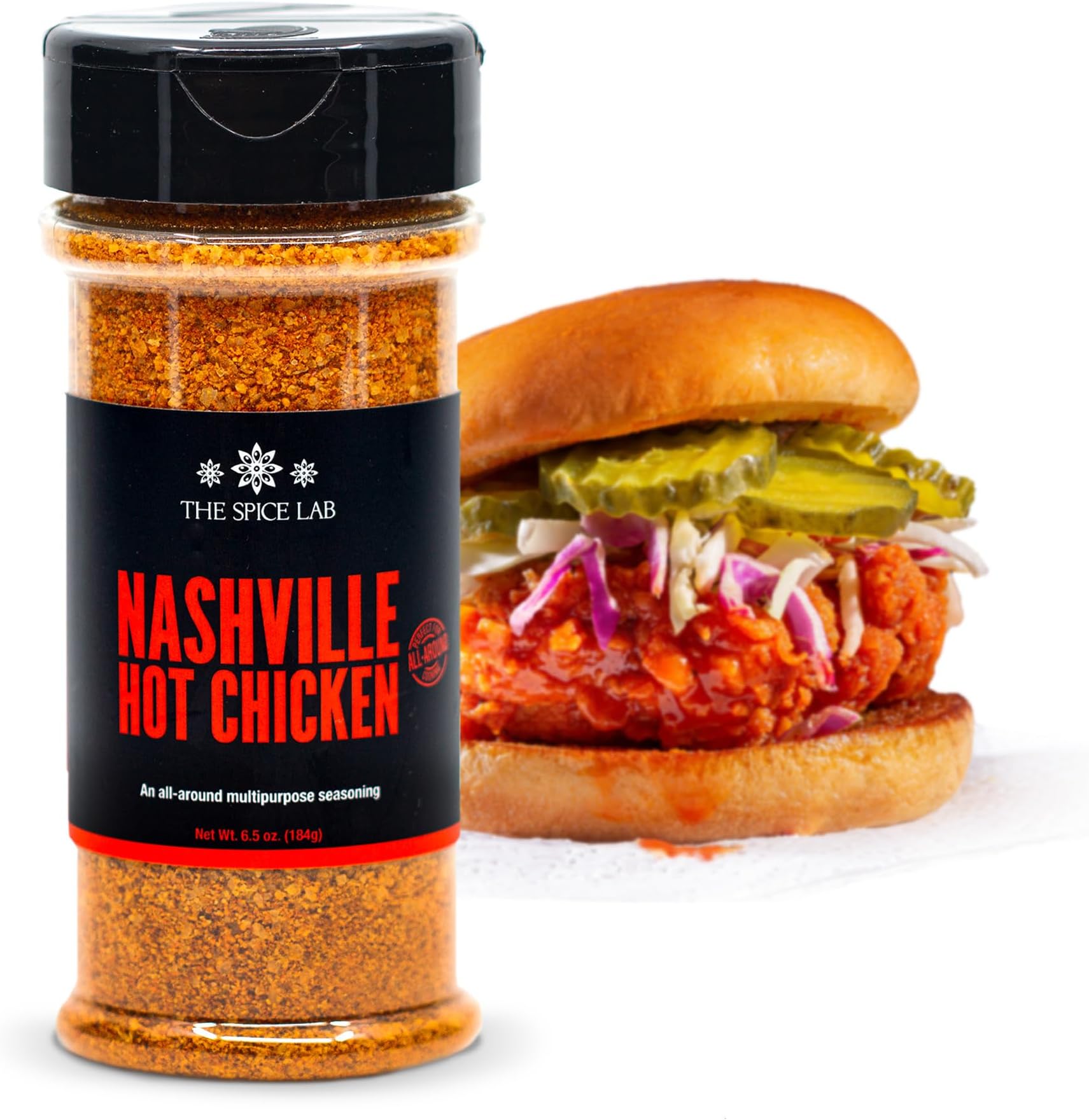 Nashville Hot Chicken Seasoning - All Purpose Spicy Dry Rub for Chicken Wing Dust Seasoning - Gluten Free & Kosher Southern Flavor – 6.5 oz Shaker – 7106