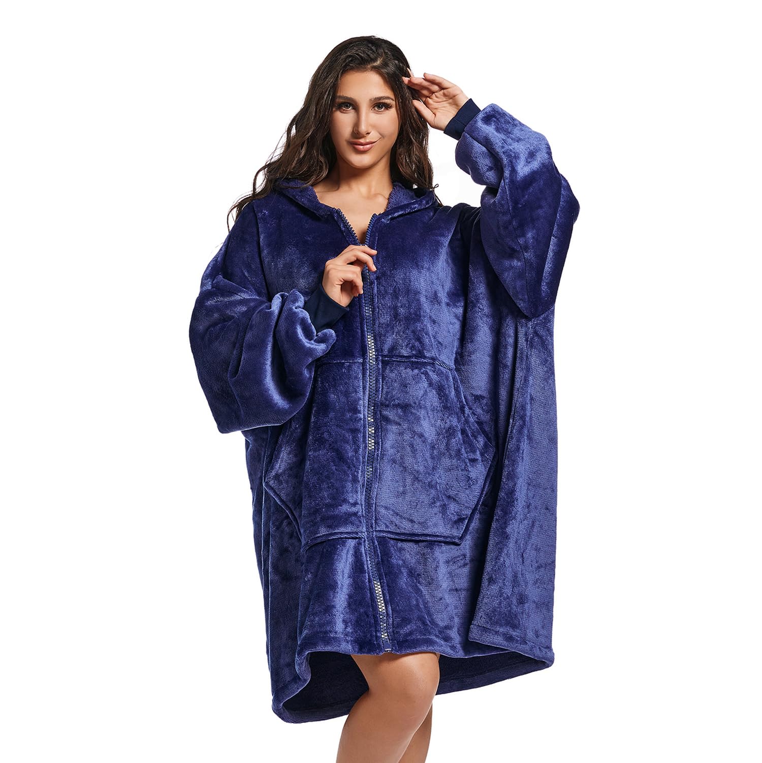 NIMOJIRO Wearable Blanket Winter Oversized Sweatshirt Hoodie With Huge Pockets, Comfortable Suitable for Adult Women Men