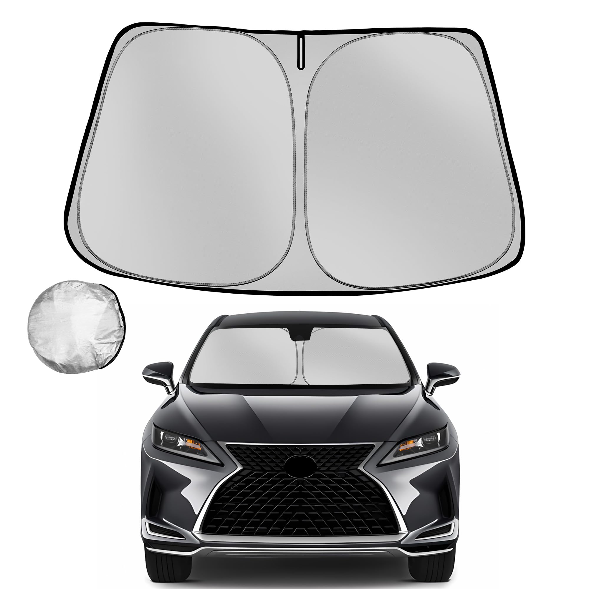 Fonowka Windshield Sun Shade for 2016-2022 Le-xus RX 350 RX 450h Foldable Sun Sunshade for Car Front Window Blocks UV Rays and Heat Automotive Interior Protector Custom Fit Accessories