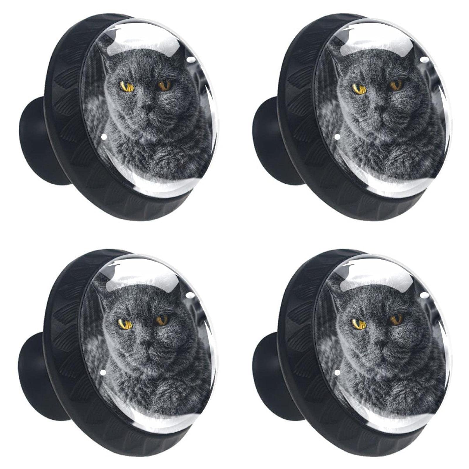 Boutons de tiroir en verre cristal pour meuble de maison et bureau Lot de 4