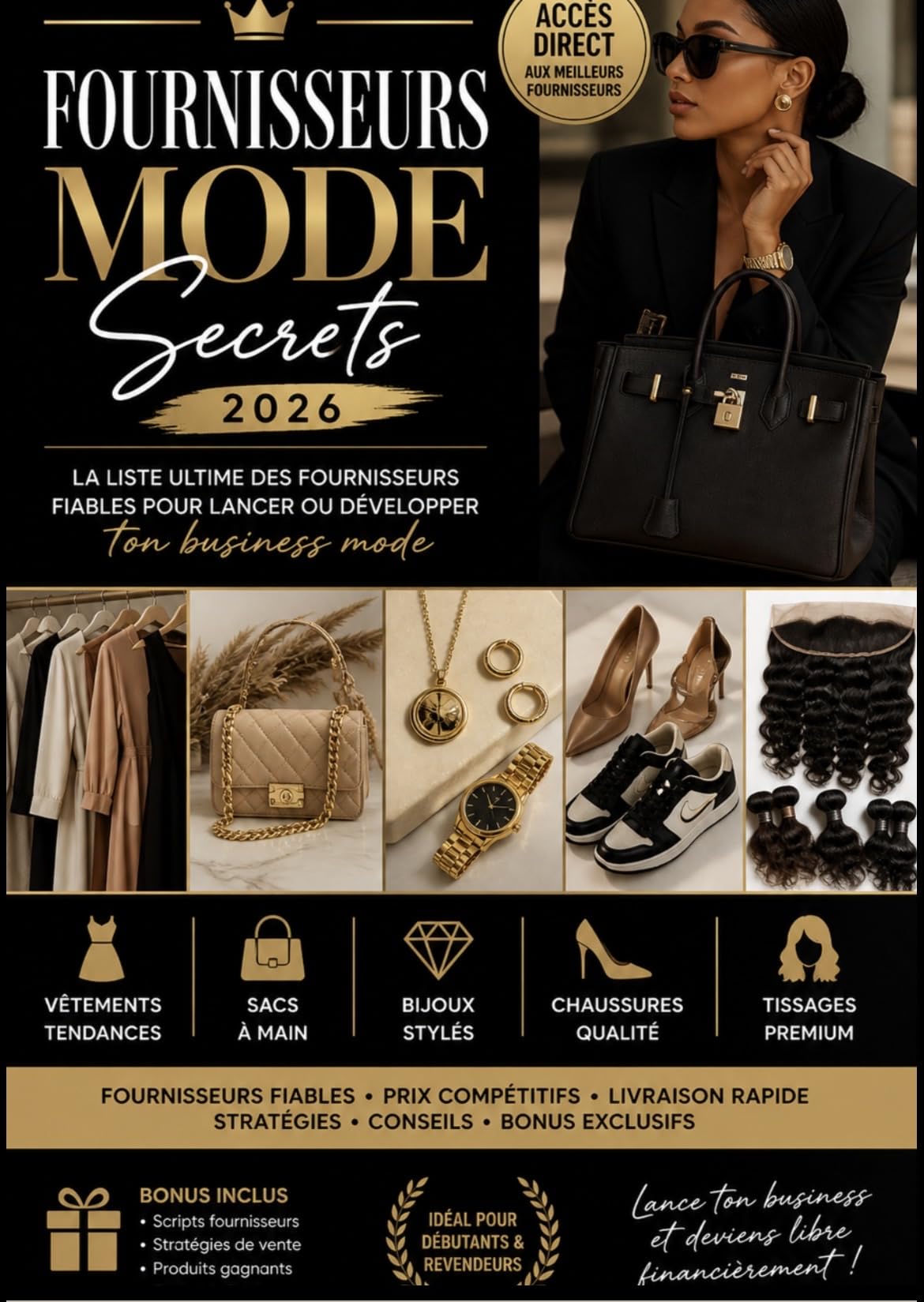 Fournisseurs mode (complet): La liste ultime des fournisseurs fiables pour lancer ou développer ton business mode (Liste de fournisseurs) (French Edition)