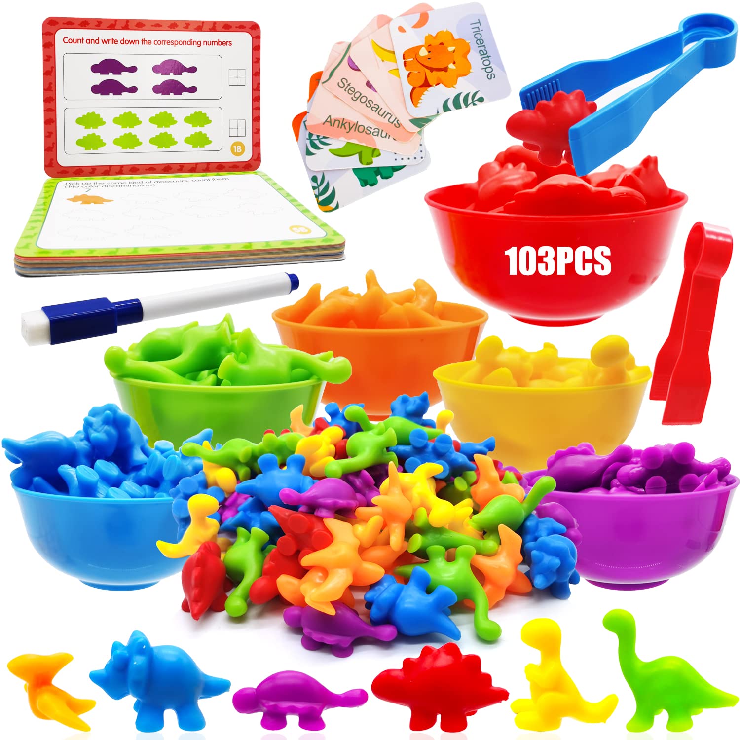 Buy Muiyaneq Counting Dinosaurs Matching Game with Sorting Cups,Math Toddler Games,Color