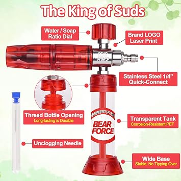 BEAR FORCE Upgraded Pressure Mini Foam Cannon Pro with 1/4