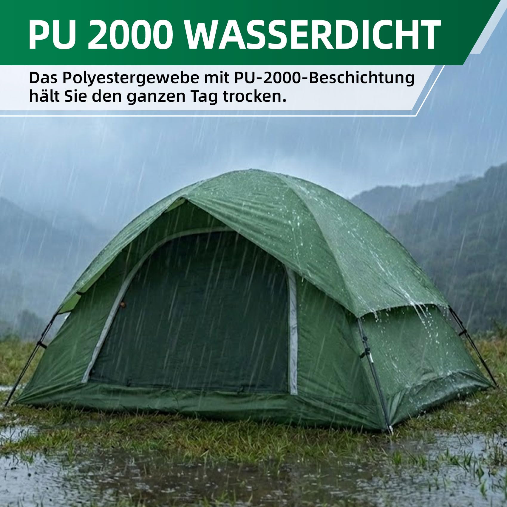 Clostnature 2/4 Personen Zelt für Camping - Wasserdichtes Outdoor Zelt Leichtes Kuppelzelt, Kompakt Zelt mit Kleinem Packmaß für Familie, Strand, Festival, Gruppe