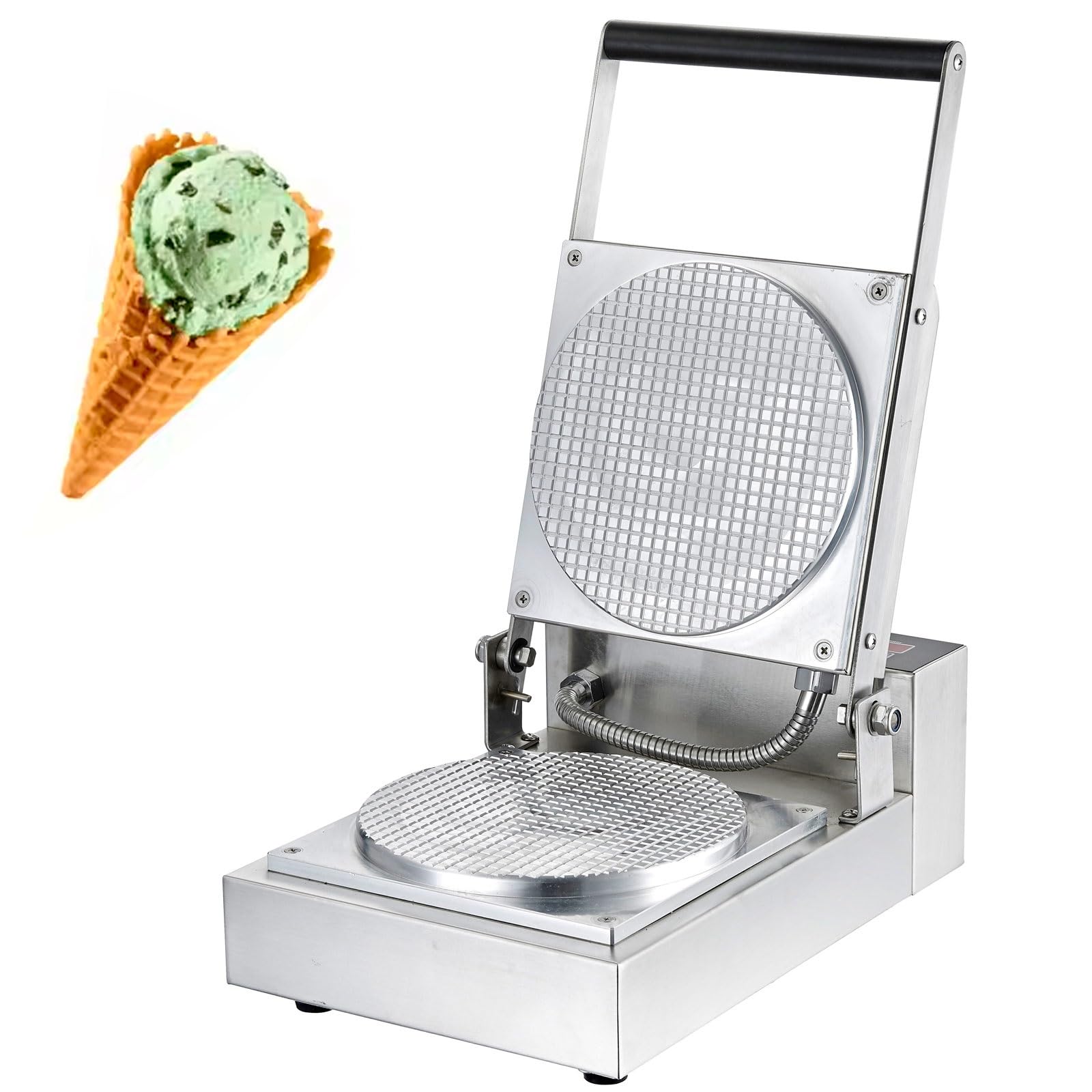 Eiwitany Cream Ice Cone Maker - Non-Stick Waffle Cone Machine, Temp Control & Timer, For Bakeries, Restaurants & Food Trucks