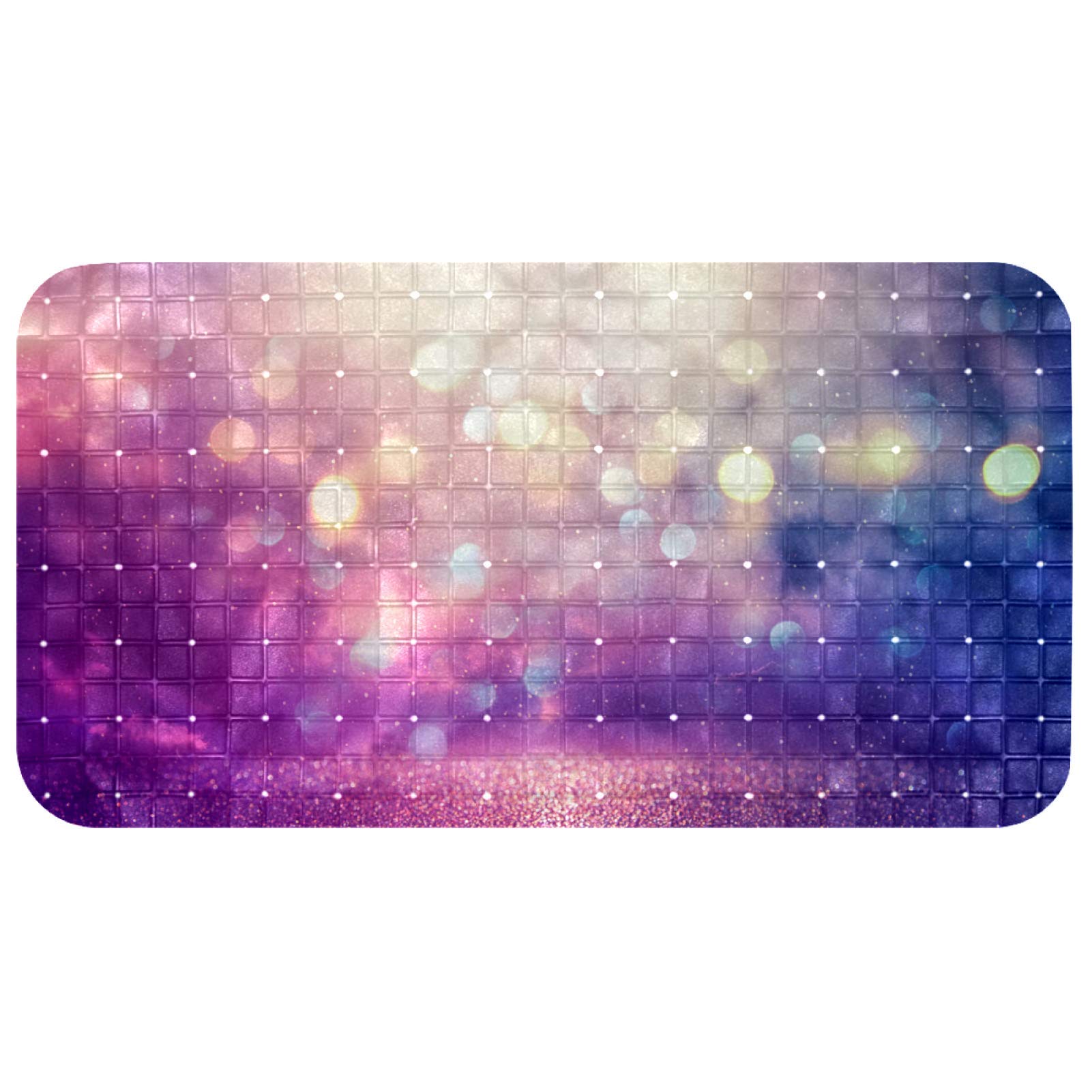 Tapis de bain antidérapant violet pour baignoire 60x35 cm et douche familiale