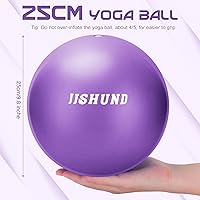 Vista 2 de Pilates Ball, 9 Inch Small Exercise Mini Soft Workout Yoga Ball with Exercise Guide, for Home Gym Yoga, Pilates, Core Training, Workout, Balance