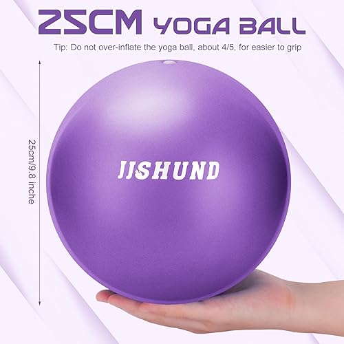 Miniatura 2 de Pilates Ball, 9 Inch Small Exercise Mini Soft Workout Yoga Ball with Exercise Guide, for Home Gym Yoga, Pilates, Core Training, Workout, Balance,