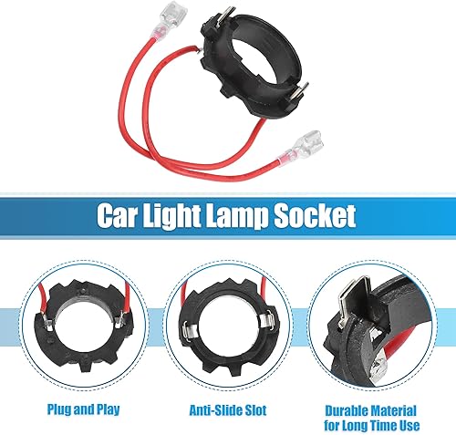 Miniatura 3 de uxcell 2 unids H7 LED faros faros base adaptadores enchufe retenedor clip apto para Volkswagen GTI 2006-2019