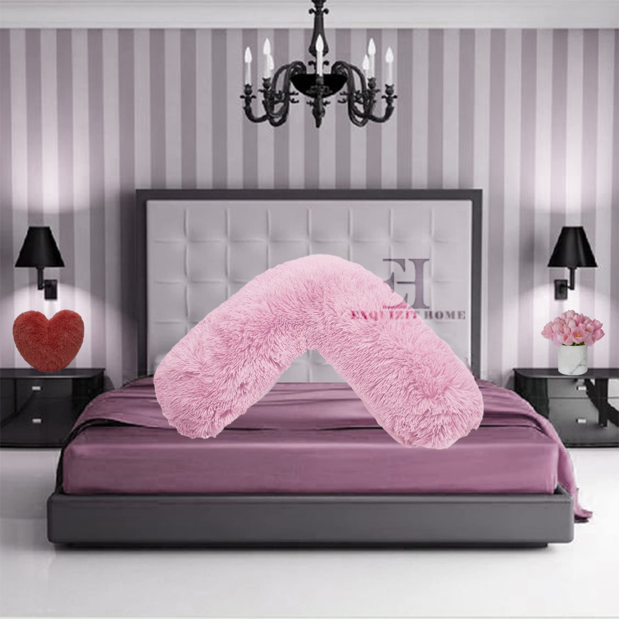 EXQUIZIT HOMEยฎ Fleece Pillowcase V Shaped Cover Only Teddy Cuddles Fleece Super Soft Pillow Case, Luxury Cosy Anti-Pill