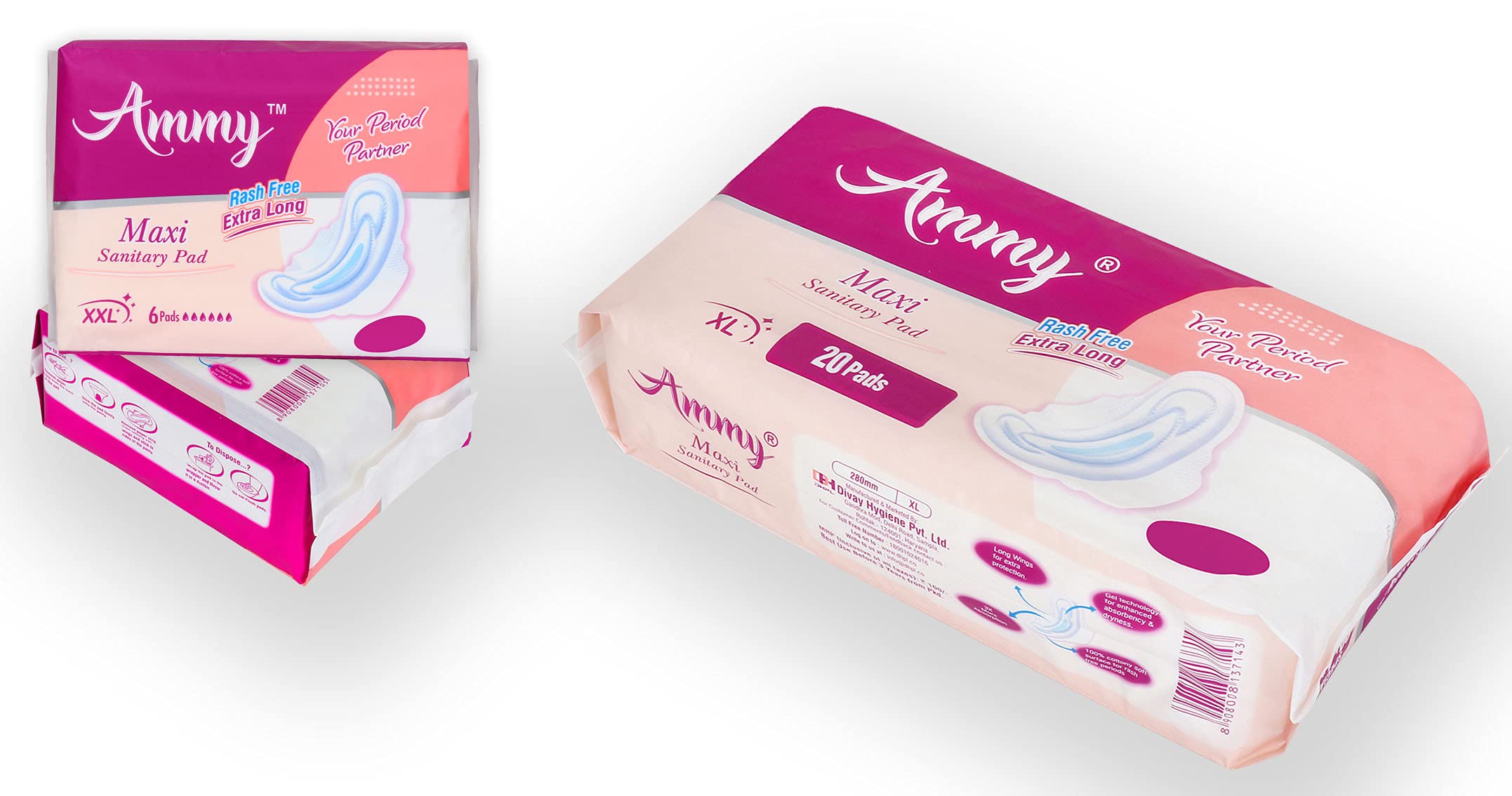 Ammy Ultra Thin Sanitary Pads XL & XXL Maxi Soft Cottony 32 Pads for Ladies, Girls, Women Rash Free Made In India (B096KKNZ7L) Amazon Price History, Amazon Price Tracker