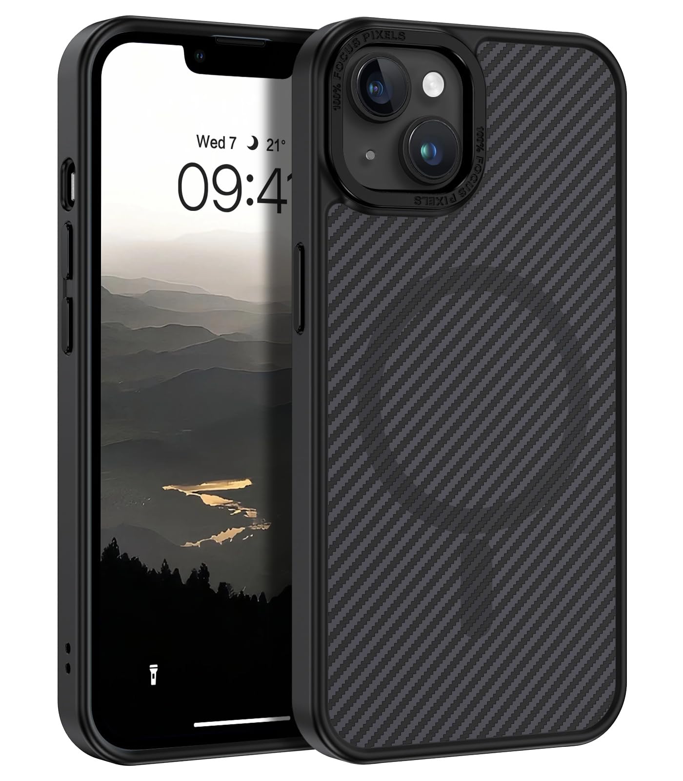GUAGUA MagSafe Hülle Für IPhone 13/14 – Mattes Case Mit Ringständer, Kratzfeste Hülle