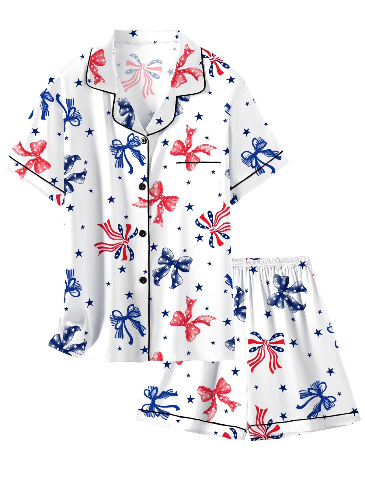 Girls &amp; Womens Satin Pajamas Set, Silk Button-Down Sleepwear 2 Piece Nightwear, 3 Years - Women XXL