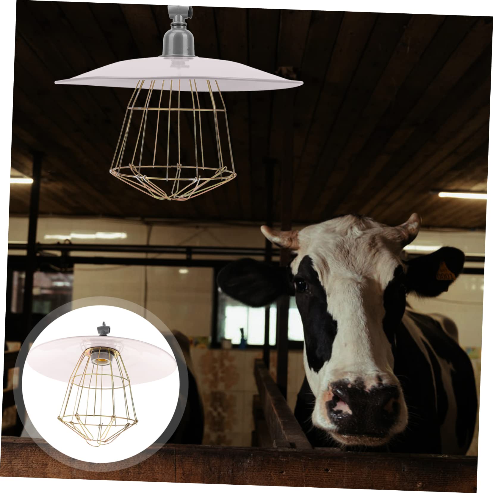 Lampada Riscaldante per Animali in Ferro Bianco, Sicurezza