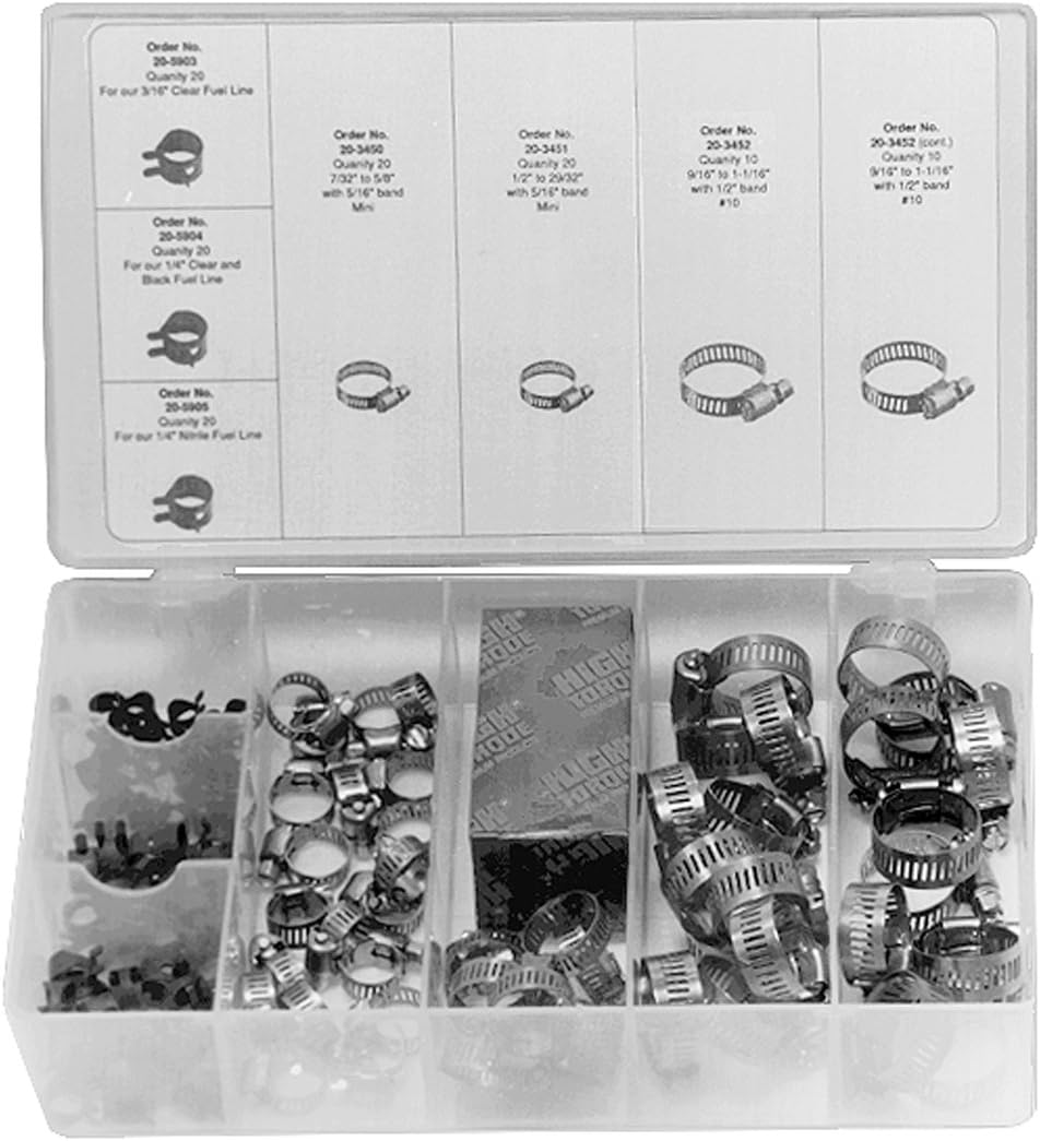 Rotary 7204 Aftermarket 120Piece Hose Clamp Assortment