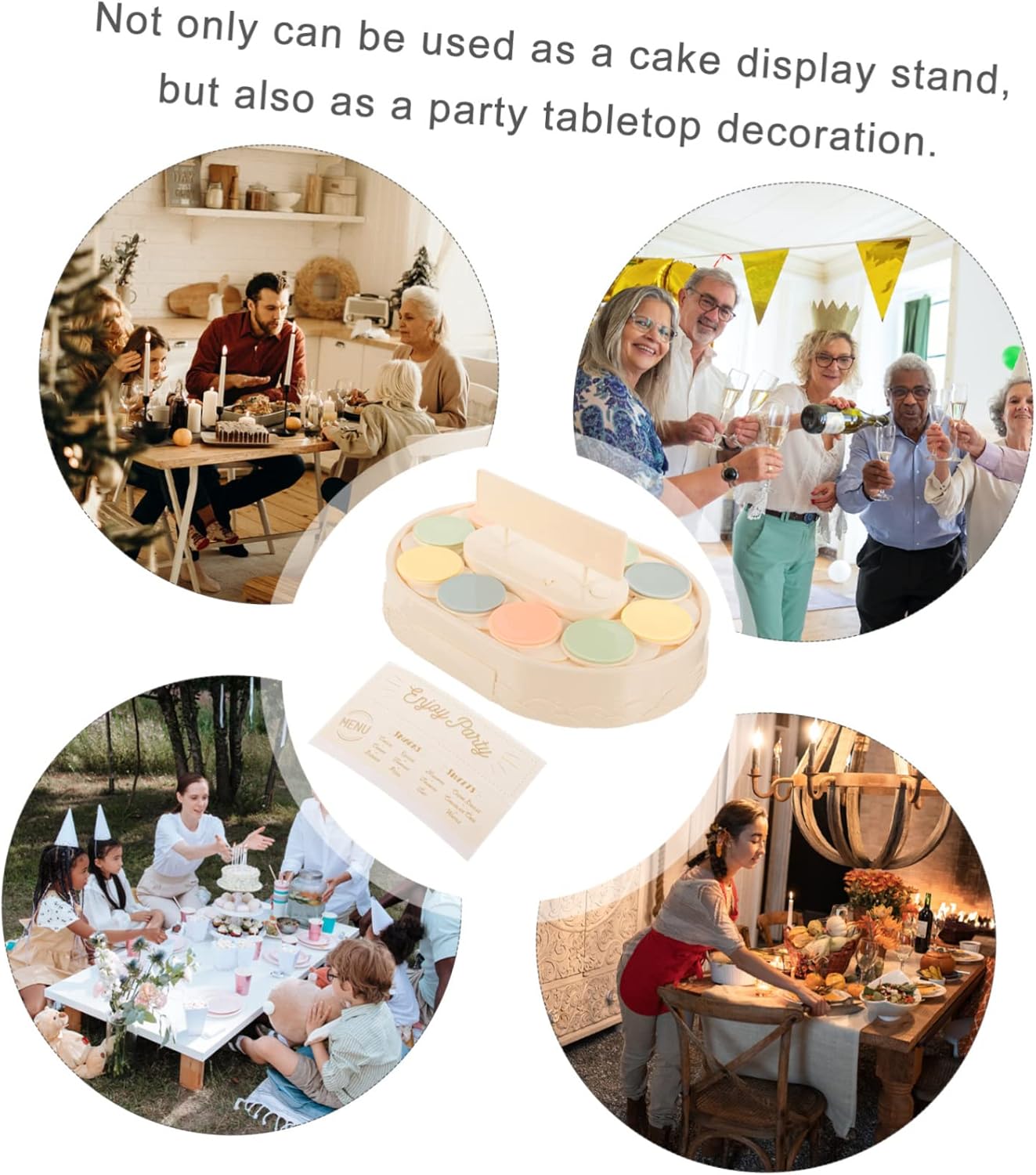 Rotating Sushi Display Stand Multi-Function Automatic Rotating Cake Cupcake Holder