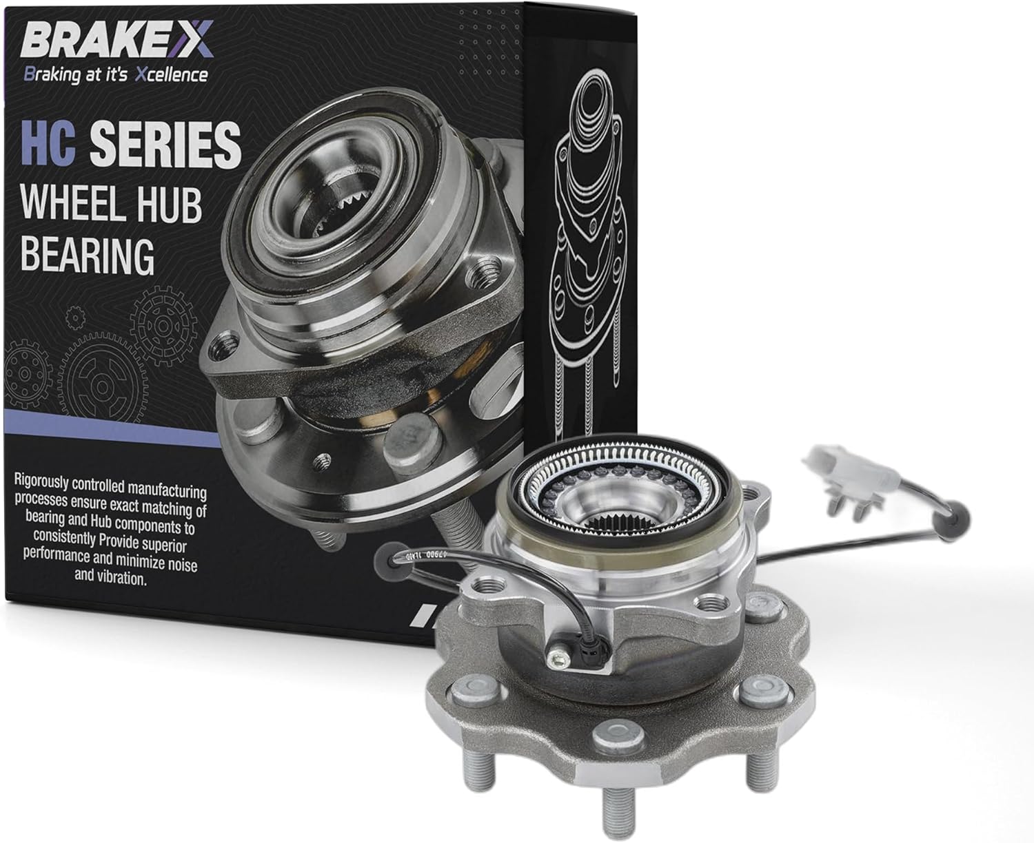 Brake X Rear Right Wheel Bearing and Hub Assembly for 2014-2022 INFINITI QX80 | HC Series Rear Passenger wheel hub assembly