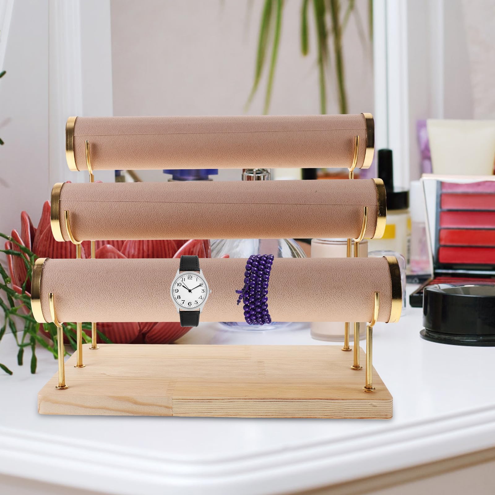 Healeved Armband Präsentationsständer mit 3 Ebenen und Legierung Abnehmbares Design für Schmuckaufbewahrung und Uhrenhalter für Zuhause und Geschäft