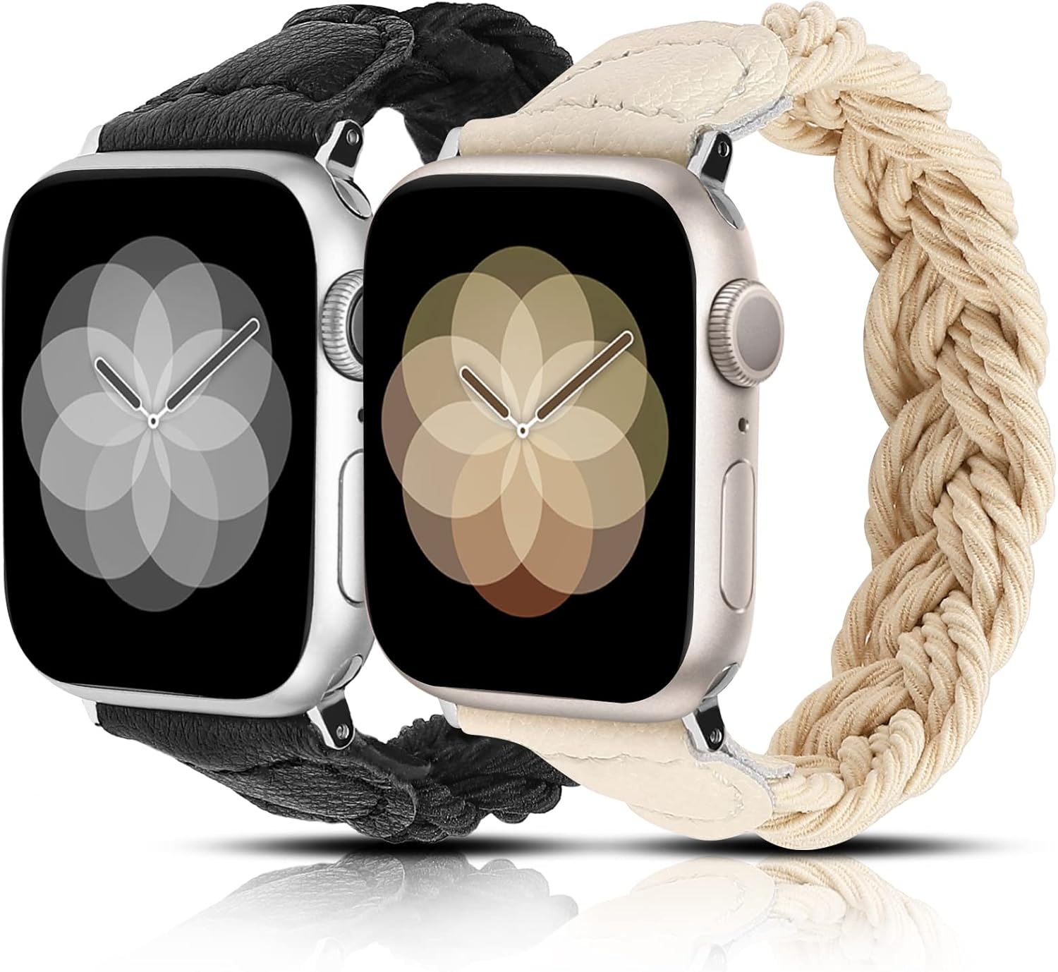 Minyee Compatible with Apple Watch Band Braided 41mm 40mm 38mm 42mm 44mm 45mm 46mm 49mm Women,Solo Loop Stretchy Slim Elastic Woven Cute Bracelet Strap for iWatch Series 10 9 Ultra SE 8 7 6 5 4 3 2 1